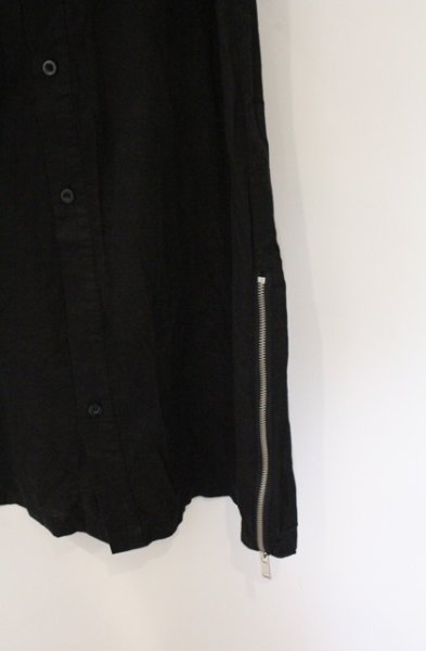 画像2: SEANA / 裾ZIPロングシャツ L ブラック O-26-04-20-015-SE-sh-YM-OS (2)