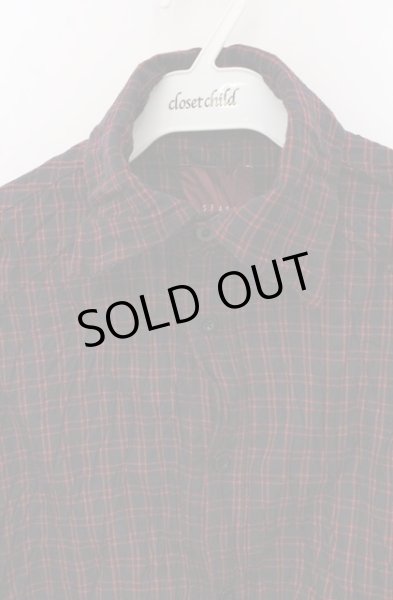 画像2: SEANA / ワッシャーロングチェックシャツ L レッドｘネイビー O-26-04-20-016-SE-sh-YM-OS (2)