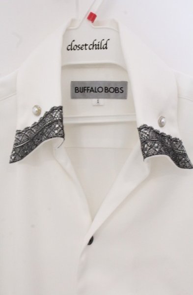 画像2: BUFFALO BOBS / レーストリムドレスシャツ 1 ホワイト O-26-04-20-003-BU-sh-YM-OS (2)