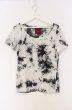 画像1: SEANA / ムラ染め総柄Tシャツ L ホワイトｘグレー O-26-04-20-021-SE-ts-YM-OS (1)