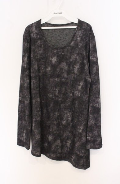 画像1: SEANA / ムラ染めアシンメトリーカットソー L ブラック O-26-04-20-022-SE-ts-YM-OS (1)