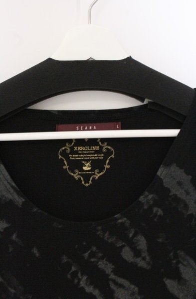 画像2: SEANA / ムラ染めロングTシャツ L ブラック O-26-04-20-023-SE-ts-YM-OS (2)