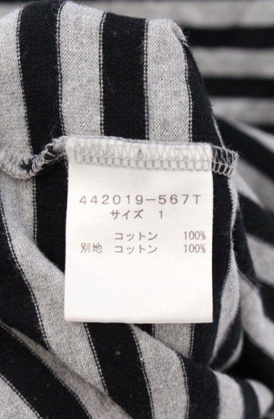 画像3: NO ID. BLACK / C天竺ボーダーラウンドU/N　Tシャツ 1 グレーｘブラック O-26-05-02-010-NO-ts-YM-OS (3)