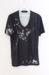 画像1: TORNADO MART / ダークフラワープリントTシャツ M ブラック O-26-05-02-013-TO-ts-YM-OS (1)