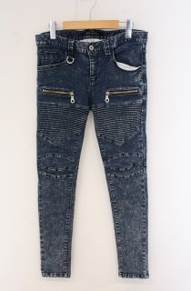 NO ID. BLACK / コーティングストレッチライダーススキニーパンツ O-23