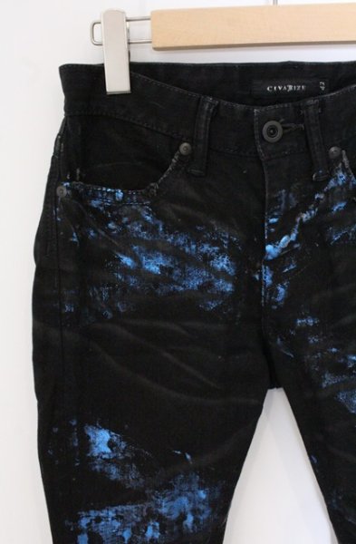 画像2: CIVARIZE / 箔加工デニムパンツ 42 ブラック×ブルー O-26-05-17-028-CI-pa-OW-OS (2)