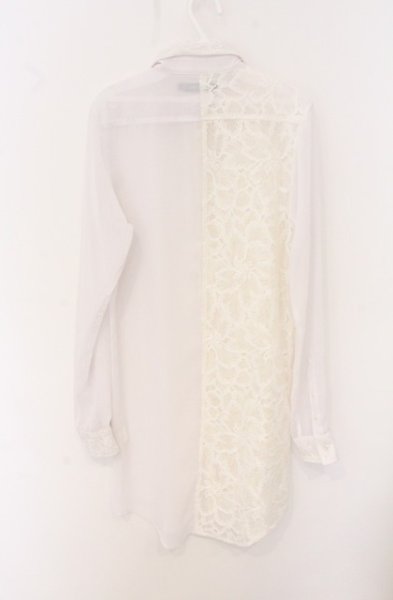 画像3: CIVARIZE / シフォンレース切り替えロングシャツ 44 ブラック O-26-05-17-009-CI-sh-YM-OS (3)