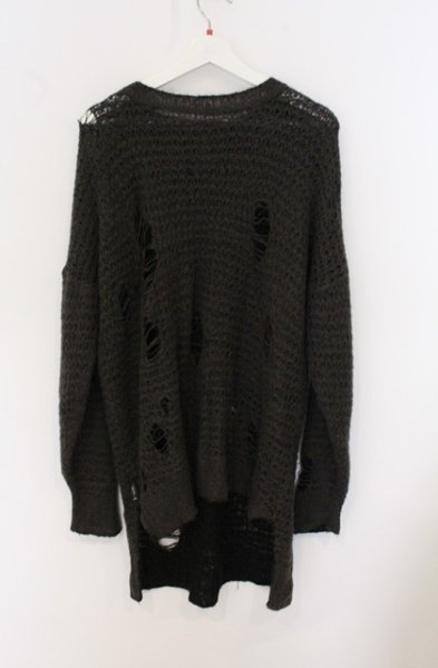 画像3: NO ID. BLACK / デストロイローゲージニットソー  ダークグレー O-26-05-17-012-NO-to-YM-OS (3)
