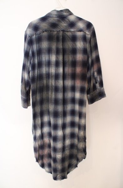 画像3: CIVARIZE / Graffiti加工ロングチェックシャツ 44 ブルー O-26-06-16-030-CI-sh-YM-OS (3)