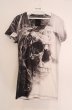 画像1: MIDAS / グラフィックスカルVネックTシャツ 1 ブラックｘホワイト O-26-06-16-025-MI-ts-YM-OS (1)