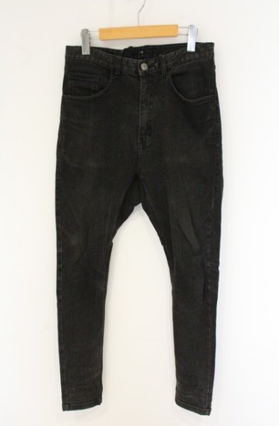 画像1: NO ID. / ユーズドウォッシュストレッチサルエルデニムパンツ 1 ブラック（グレー） O-26-06-25-034-NO-pa-YM-OS (1)