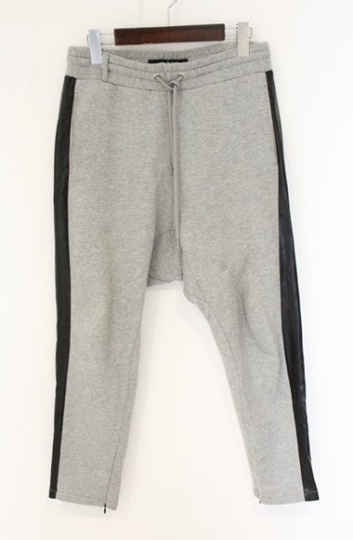 画像1: NO ID. BLACK / シンセティックレザートラックサルエルスキニーパンツ 1 グレーｘブラック O-26-06-25-036-NO-pa-YM-OS (1)