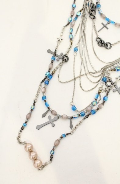 画像2: CIVARIZE / Achieve多重パーツネックレス  ブルーｘシルバー O-26-06-25-040-CI-ac-YM-OS (2)