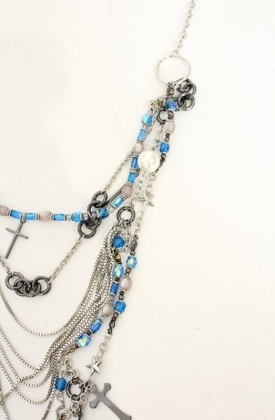 画像4: CIVARIZE / Achieve多重パーツネックレス  ブルーｘシルバー O-26-06-25-040-CI-ac-YM-OS (4)