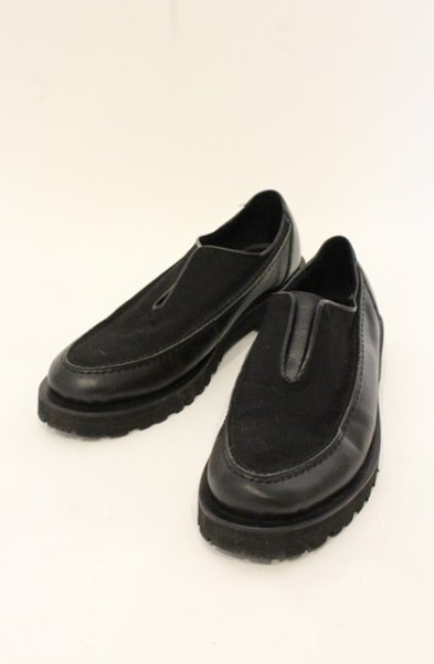 画像1: NO ID. / Front Gore Moccasin シューズ 40（25.5cm) ブラック O-26-06-25-041-NO-sho-YM-OS (1)