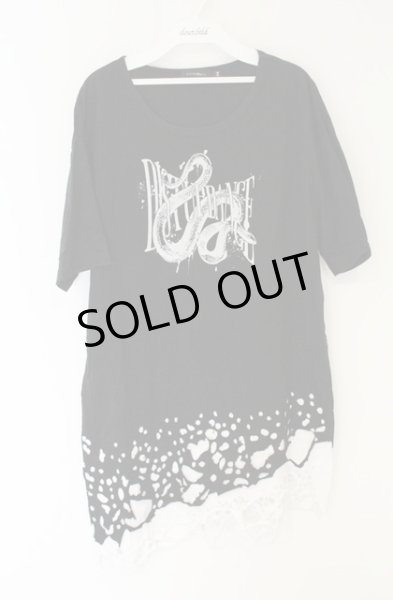 画像1: CIVARIZE / オパールレイヤードBIG　Tシャツ 44 ブラックｘホワイト O-26-06-25-005-CI-ts-YM-OS (1)