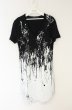 画像1: CIVARIZE / Drunk サイドZIP総柄VネックTシャツ 46 ブラックｘホワイト O-26-06-25-006-CI-ts-YM-OS (1)