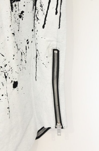 画像4: CIVARIZE / Drunk サイドZIP総柄VネックTシャツ 46 ブラックｘホワイト O-26-06-25-006-CI-ts-YM-OS (4)