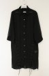 画像1: CIVARIZE / レースアップシフォン五分袖ロングシャツ 44 ブラック O-26-06-25-009-CI-sh-YM-OS (1)