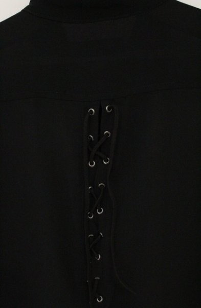 画像5: CIVARIZE / レースアップシフォン五分袖ロングシャツ 44 ブラック O-26-06-25-009-CI-sh-YM-OS (5)