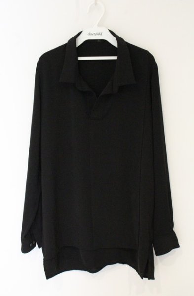 画像1: NO ID. BLACK / レイヤードプルオーバーシャツ 1 ブラック O-26-06-25-014-NO-sh-YM-OS (1)