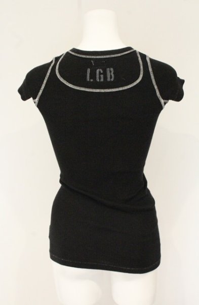 画像3: LGB / 3634/HS ハーフスリーブテレコTシャツ S（レディース） ブラック O-26-07-18-041-LG-ts-YM-OS (3)