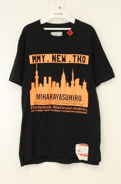 画像1: MAISON MIHARA YASUHIRO / MMY.NEW.TKO Tシャツ  ブラックｘオレンジ O-26-08-08-004-KU-ts-YM-OS (1)