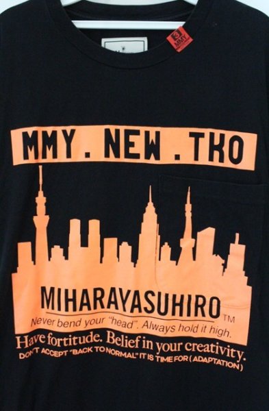 画像2: MAISON MIHARA YASUHIRO / MMY.NEW.TKO Tシャツ  ブラックｘオレンジ O-26-08-08-004-KU-ts-YM-OS (2)