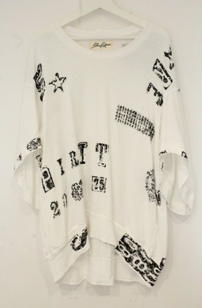 画像1: SHARE SPIRIT / LETTER 変形Tシャツ 36 ホワイト O-26-08-08-011-SH-to-YM-OS (1)