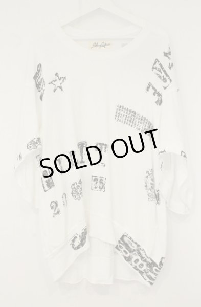画像1: SHARE SPIRIT / LETTER 変形Tシャツ 36 ホワイト O-26-08-08-011-SH-to-YM-OS (1)