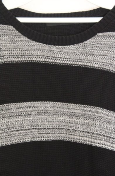 画像2: FUGA / Analysis ボーダー柄サマーニットTシャツ 44 ブラックＸグレー O-26-08-13-005-FU-ts-YM-OS (2)