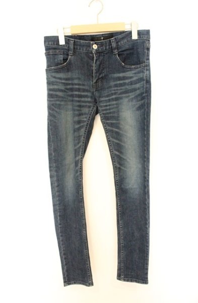 画像1: NO ID. / ストレッチデニムUSED加工スキニーデニムパンツ 2 インディゴ O-26-08-17-048-NO-pa-YM-OS (1)