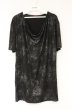 画像1: SEANA / グリッター総柄ドレープネックTシャツ L シルバーｘブラック O-26-09-02-025-SE-ts-YM-OS (1)
