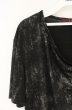画像2: SEANA / グリッター総柄ドレープネックTシャツ L シルバーｘブラック O-26-09-02-025-SE-ts-YM-OS (2)