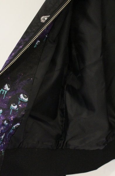 画像3: ALTER VENOMV / 総柄シングルライダースジャケット M ブラックｘパープル O-26-09-02-030-AL-ja-YM-OS (3)