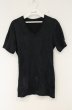 画像1: 5351pour les Hommes / ワッシャーVネックTシャツ 2 ブラック O-26-09-08-009-53-ts-YM-OS (1)