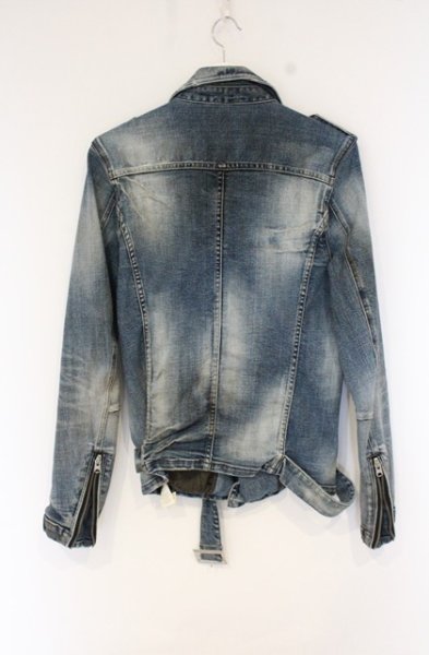 画像2: CIVARIZE / 汚し加工デニムライダースジャケット 44 インディゴ O-26-09-16-001-CI-ja-YM-OS (2)
