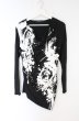 画像1: CIVARIZE / Disturbiaジップ付ドレープ総柄カットソー 44 ブラックｘホワイト O-26-09-16-017-CI-to-YM-OS (1)