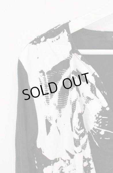 画像2: CIVARIZE / Disturbiaジップ付ドレープ総柄カットソー 44 ブラックｘホワイト O-26-09-16-017-CI-to-YM-OS (2)
