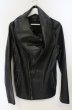 画像1: CIVARIZE / ドレープネックラムレザージャケット 46 ブラック O-26-10-14-032-CI-ja-YM-OS (1)