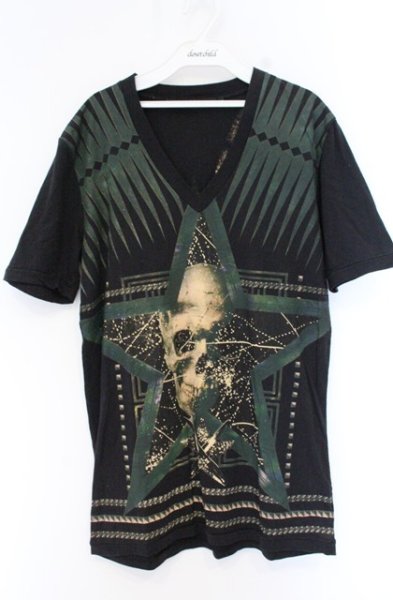 画像1: NO ID. / Bone&UniverseプリントTシャツ 1 ブラックｘグリーン O-26-10-14-048-NO-ts-YM-OS (1)