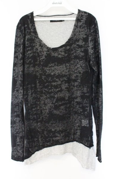 画像1: CIVARIZE / Teaseレイヤードイレヘムカットソー 44 ブラックｘグレー O-26-10-14-056-CI-to-YM-OS (1)