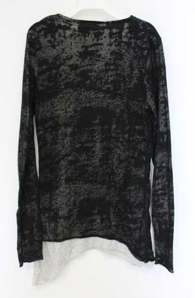 画像2: CIVARIZE / Teaseレイヤードイレヘムカットソー 44 ブラックｘグレー O-26-10-14-056-CI-to-YM-OS (2)