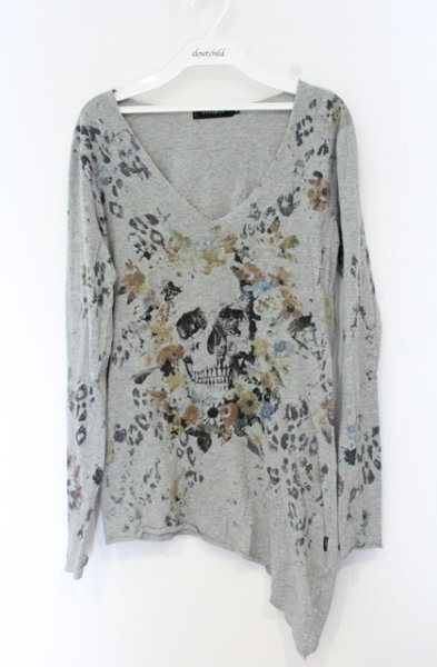 画像1: CIVARIZE / Realアシンメトリーフラワーカットソー 44 グレー O-26-10-14-062-CI-to-YM-OS (1)