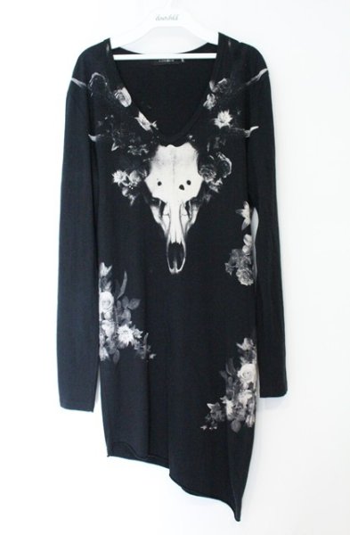 画像1: CIVARIZE / Antler スカルプリントカットソー 46 ブラック O-26-10-14-071-CI-to-YM-OS (1)