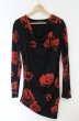 画像1: CIVARIZE / Various薔薇総柄ドレープカットソー 44 ブラックｘレッド O-26-10-14-078-CI-to-YM-OS (1)