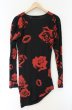 画像2: CIVARIZE / Various薔薇総柄ドレープカットソー 44 ブラックｘレッド O-26-10-14-078-CI-to-YM-OS (2)