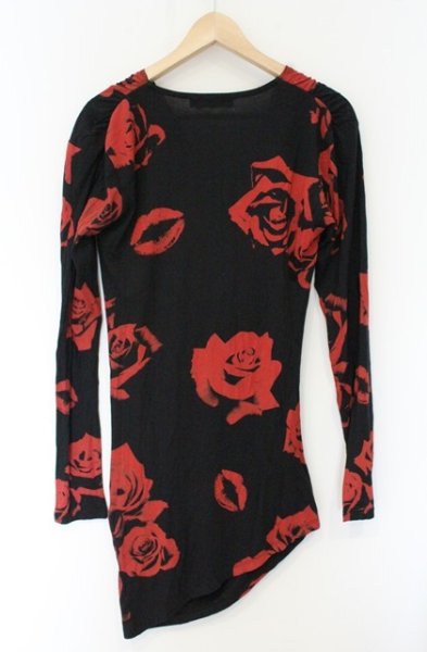 画像2: CIVARIZE / Various薔薇総柄ドレープカットソー 44 ブラックｘレッド O-26-10-14-078-CI-to-YM-OS (2)