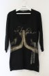 画像1: CIVARIZE / 56784003280 六分袖カットソー 44 ブラック O-26-10-14-081-CI-to-YM-OS (1)