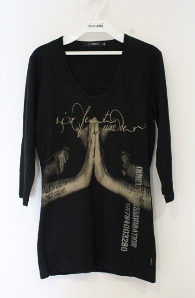 画像1: CIVARIZE / 56784003280 六分袖カットソー 44 ブラック O-26-10-14-081-CI-to-YM-OS (1)